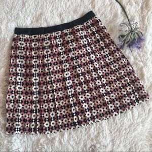 J crew silk diamond tile skirt in size 2